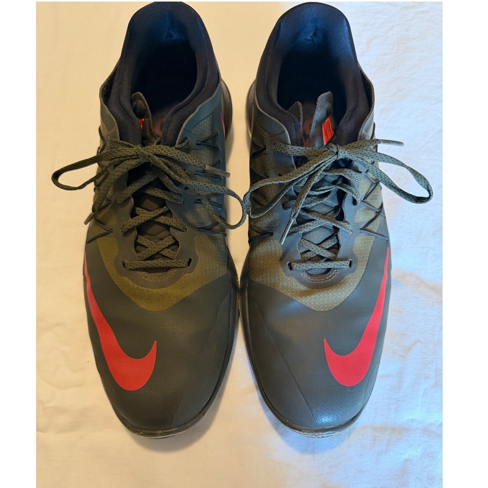 Nike Lunar Control Vapor Mens 11 Golf Shoes Olive Green Red Lunarlon